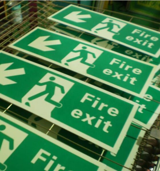 photoluminescent fire exit signs